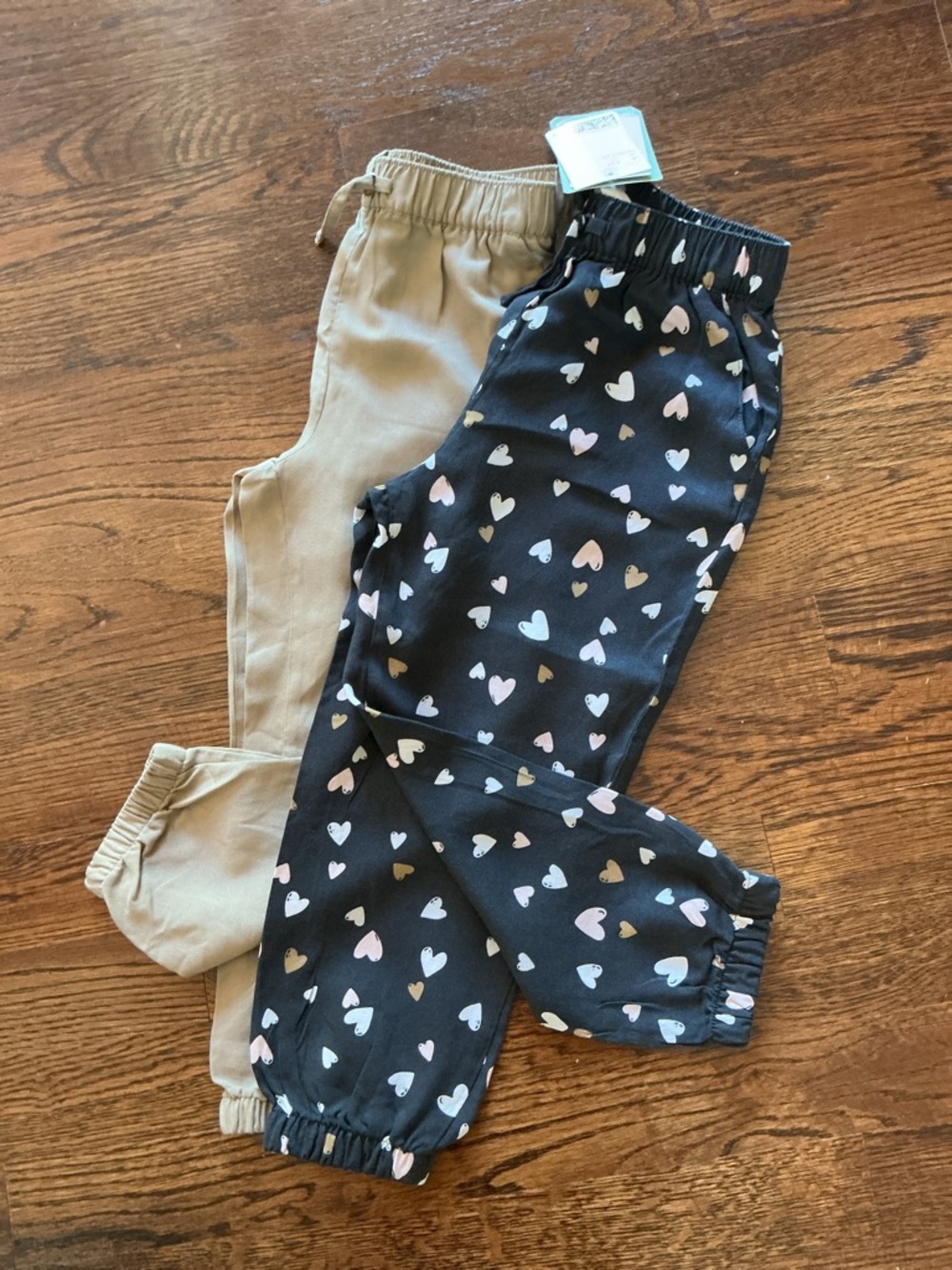 H&M Kids Heart Print and Solid Jogger Pants w/Pockets Set - Sz 4 - Picture 5 of 9